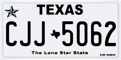 TX license plate CJJ5062