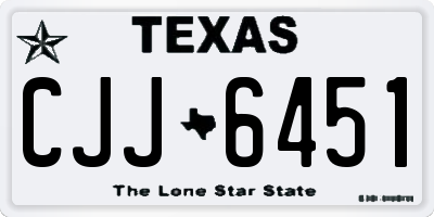 TX license plate CJJ6451