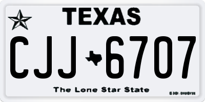 TX license plate CJJ6707