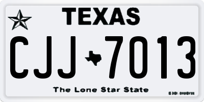 TX license plate CJJ7013