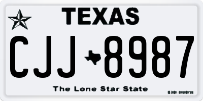 TX license plate CJJ8987