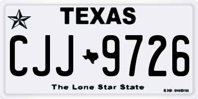 TX license plate CJJ9726
