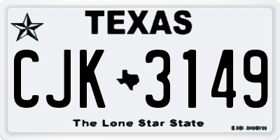 TX license plate CJK3149
