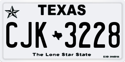 TX license plate CJK3228