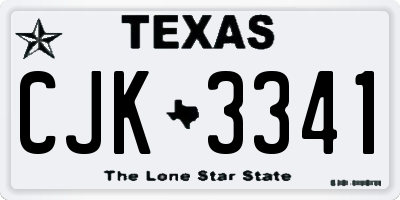 TX license plate CJK3341