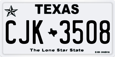 TX license plate CJK3508