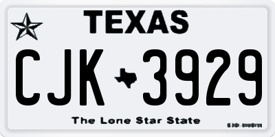 TX license plate CJK3929