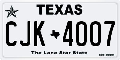 TX license plate CJK4007