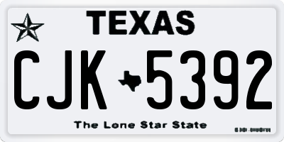 TX license plate CJK5392