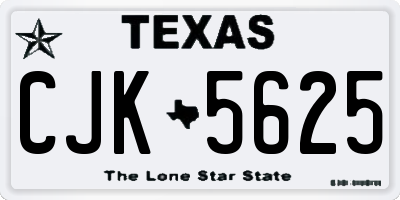 TX license plate CJK5625