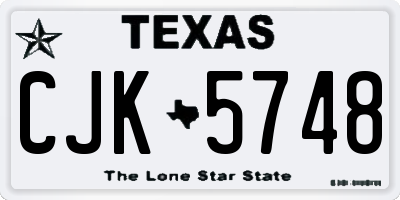 TX license plate CJK5748