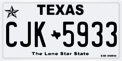 TX license plate CJK5933