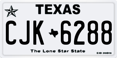 TX license plate CJK6288
