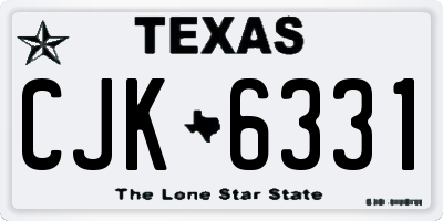 TX license plate CJK6331