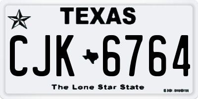 TX license plate CJK6764