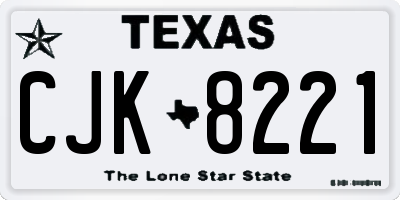 TX license plate CJK8221