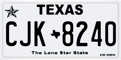 TX license plate CJK8240