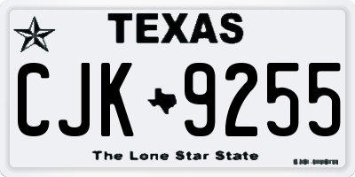 TX license plate CJK9255