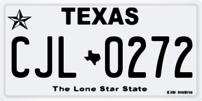 TX license plate CJL0272