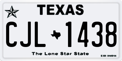TX license plate CJL1438