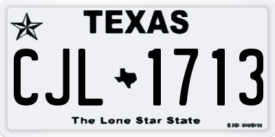 TX license plate CJL1713