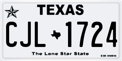TX license plate CJL1724