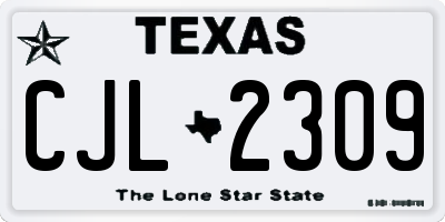 TX license plate CJL2309