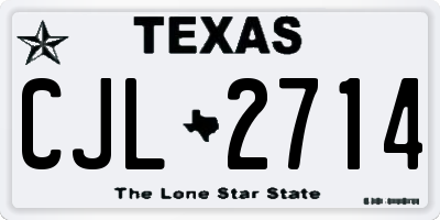 TX license plate CJL2714