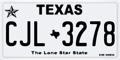 TX license plate CJL3278