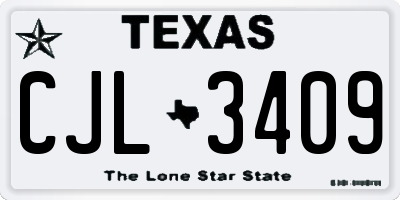 TX license plate CJL3409