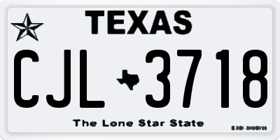 TX license plate CJL3718