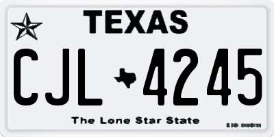 TX license plate CJL4245