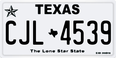 TX license plate CJL4539