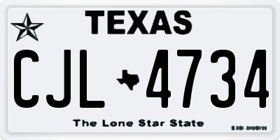TX license plate CJL4734