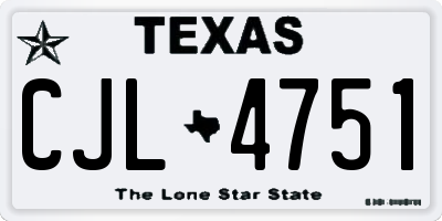 TX license plate CJL4751