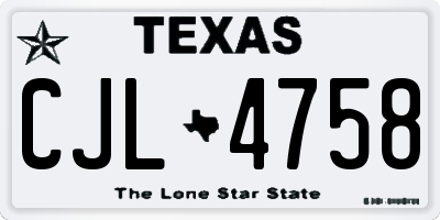 TX license plate CJL4758