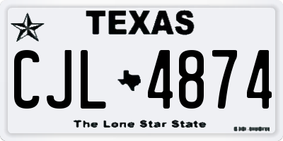 TX license plate CJL4874