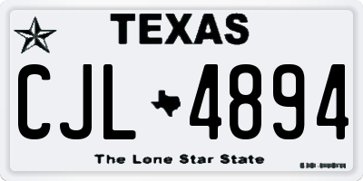 TX license plate CJL4894