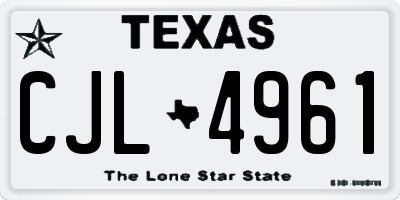 TX license plate CJL4961
