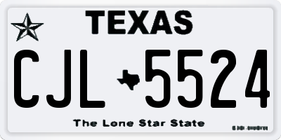 TX license plate CJL5524