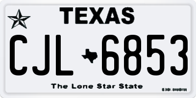 TX license plate CJL6853