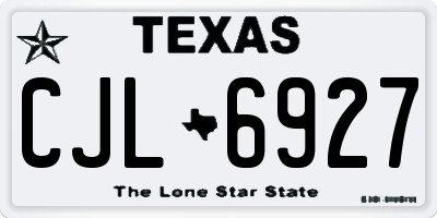 TX license plate CJL6927