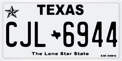 TX license plate CJL6944