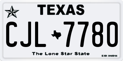TX license plate CJL7780