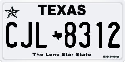TX license plate CJL8312