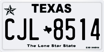 TX license plate CJL8514