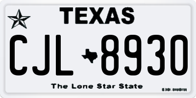 TX license plate CJL8930