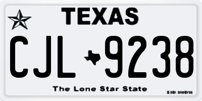 TX license plate CJL9238
