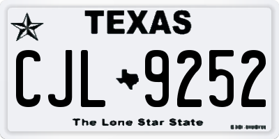 TX license plate CJL9252
