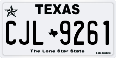 TX license plate CJL9261